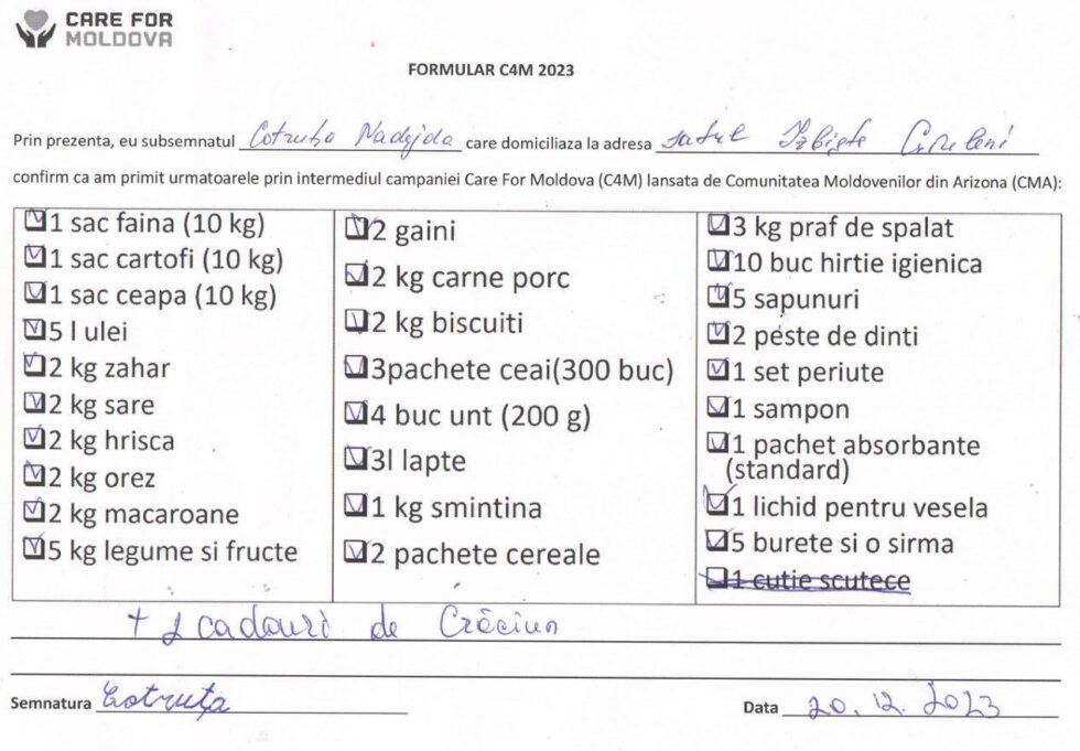 7. Fam. Cotruta - Brindusa Cristina Grigoras - C4M Ambassador - Natalia Stanila - C4M Delegate - Signature